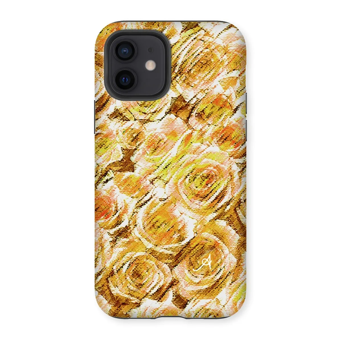 Textured Roses Mustard Amanya Design Tough Phone Case