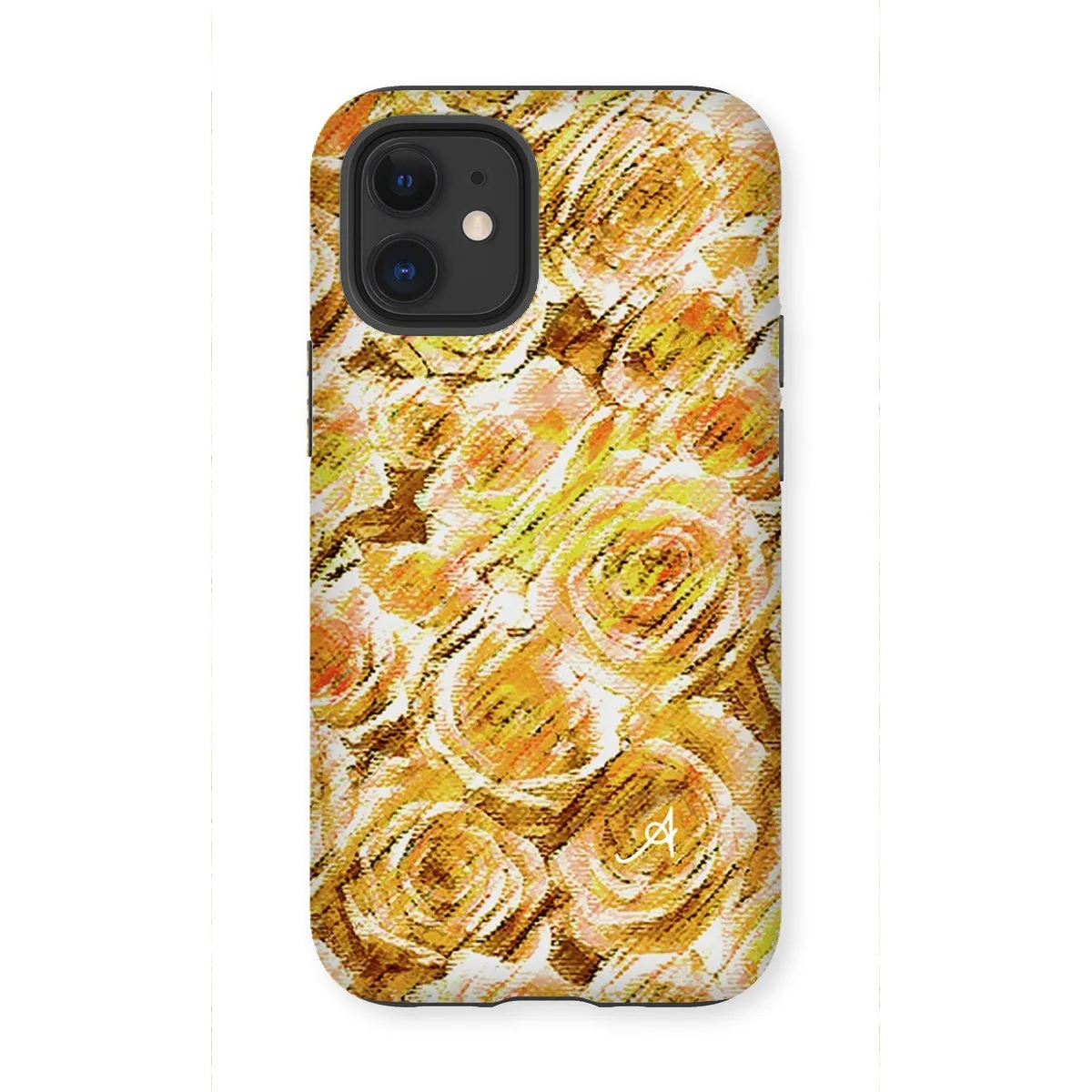 Textured Roses Mustard Amanya Design Tough Phone Case