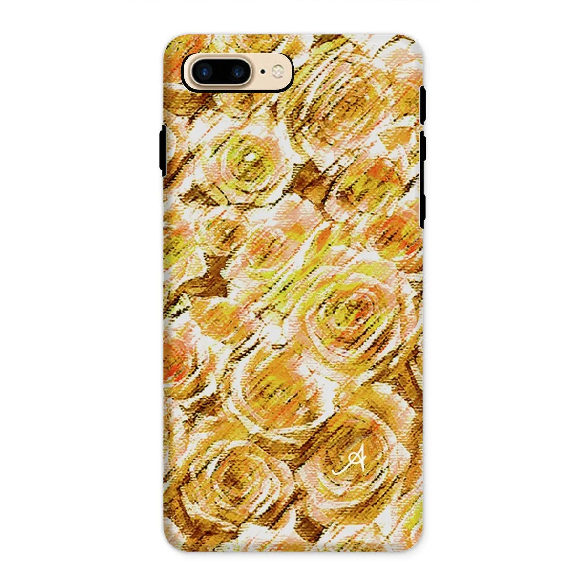 Textured Roses Mustard Amanya Design Tough Phone Case