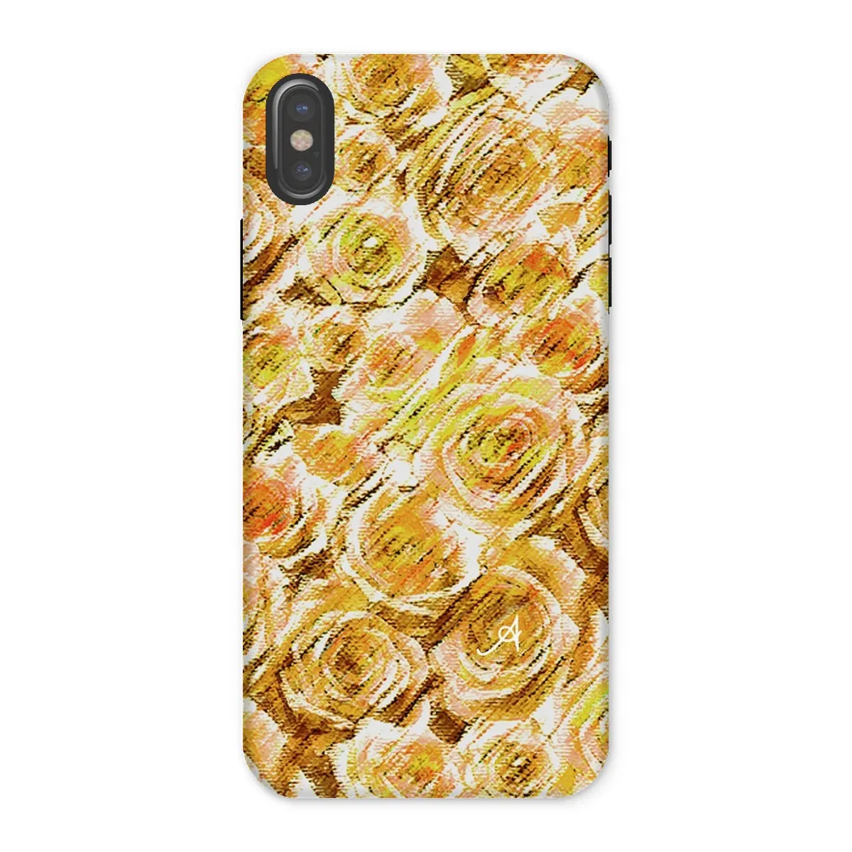 Textured Roses Mustard Amanya Design Tough Phone Case