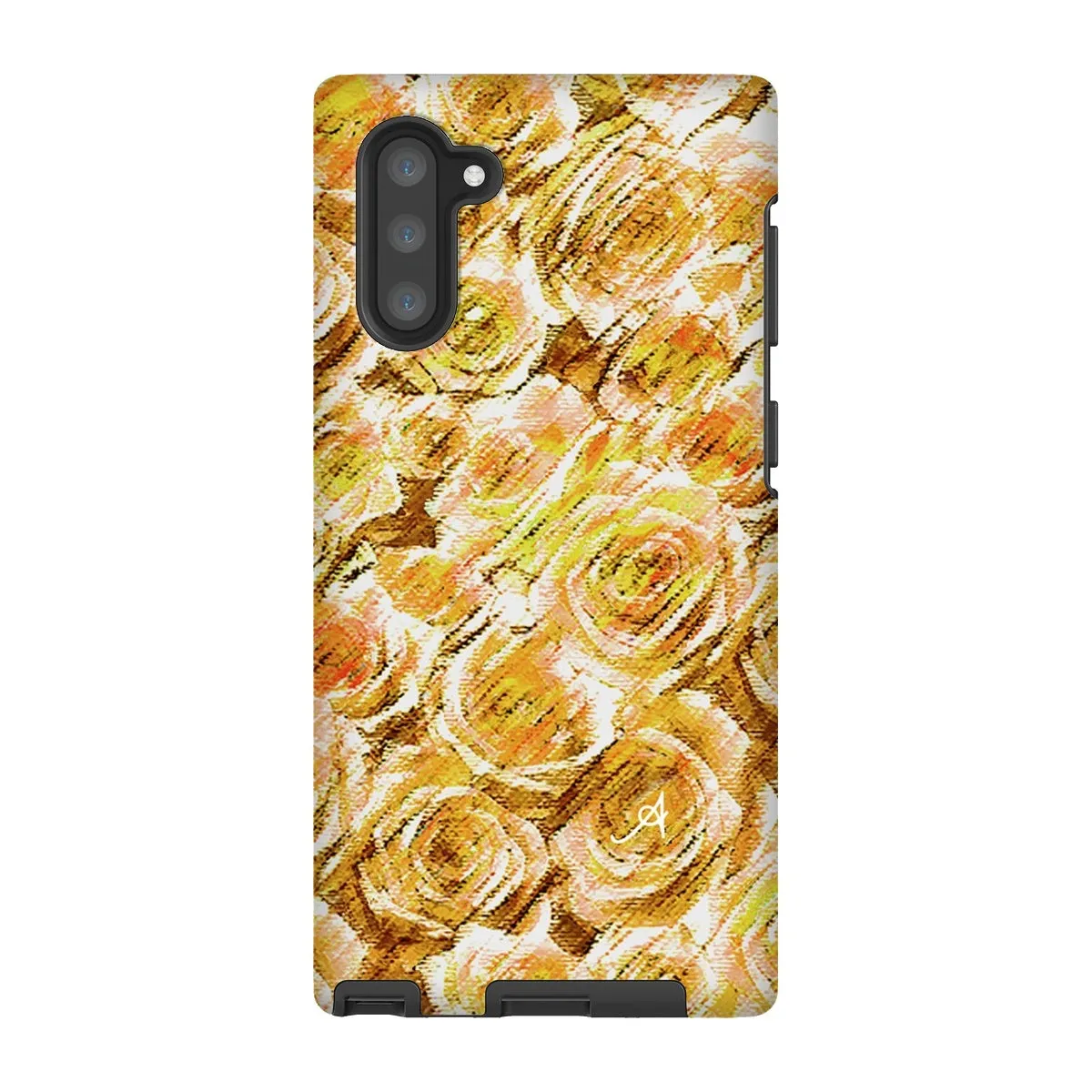 Textured Roses Mustard Amanya Design Tough Phone Case