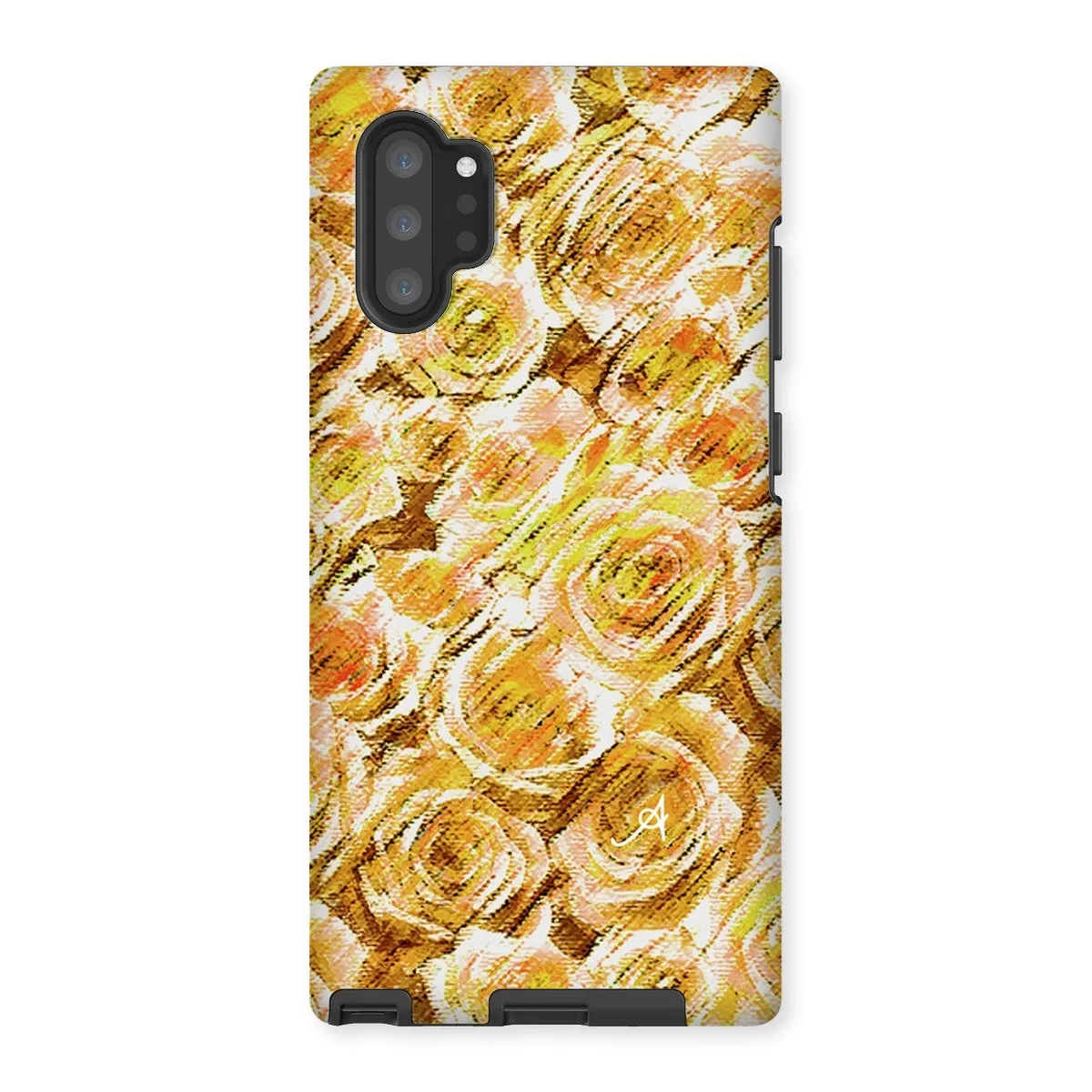 Textured Roses Mustard Amanya Design Tough Phone Case