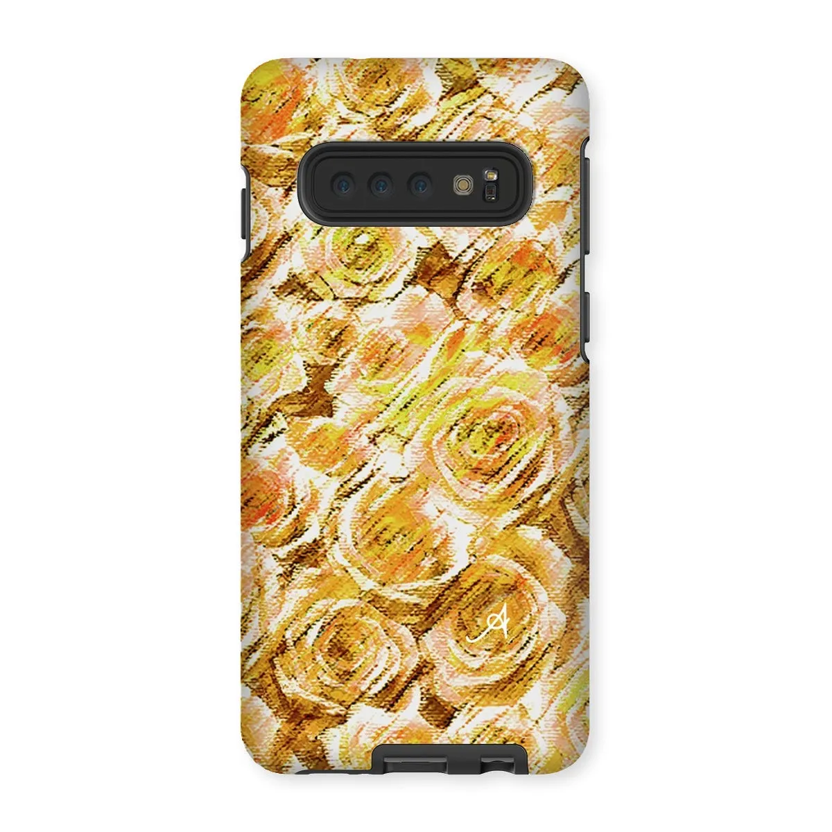 Textured Roses Mustard Amanya Design Tough Phone Case