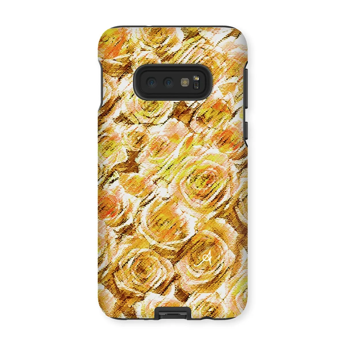 Textured Roses Mustard Amanya Design Tough Phone Case