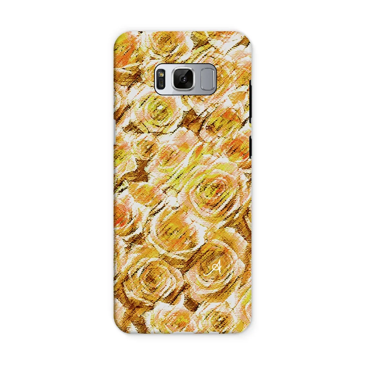 Textured Roses Mustard Amanya Design Tough Phone Case