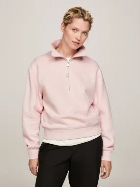 TH Monogram Cropped Half-Zip Sweatshirt | Sweatshirts & Hoodies | Tommy Hilfiger