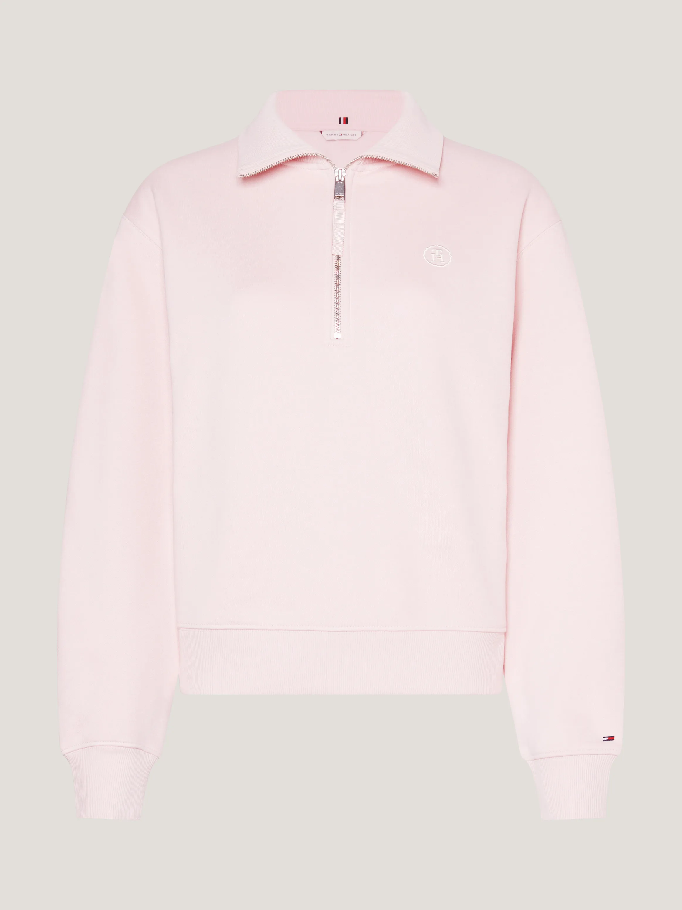 TH Monogram Cropped Half-Zip Sweatshirt | Sweatshirts & Hoodies | Tommy Hilfiger