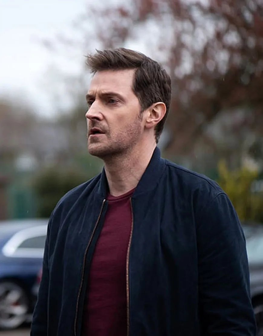 The Stranger Richard Armitage Jacket | Adam Price Blue Cotton Jacket