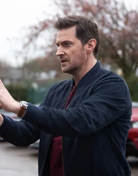 The Stranger Richard Armitage Jacket | Adam Price Blue Cotton Jacket