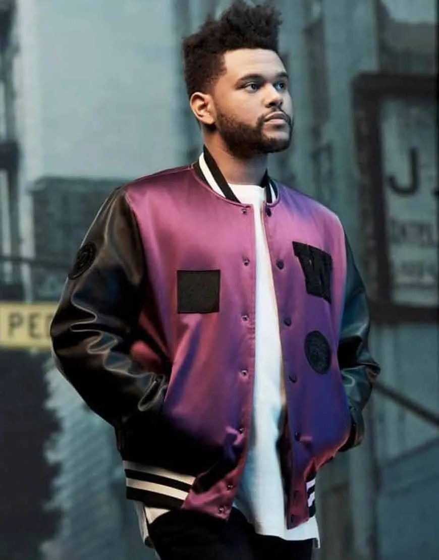 The Weeknd H&M Jacket | Abel Makkonen Purple Varsity Jacket