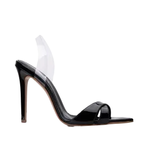 Thea Black Patent Leather Sandals