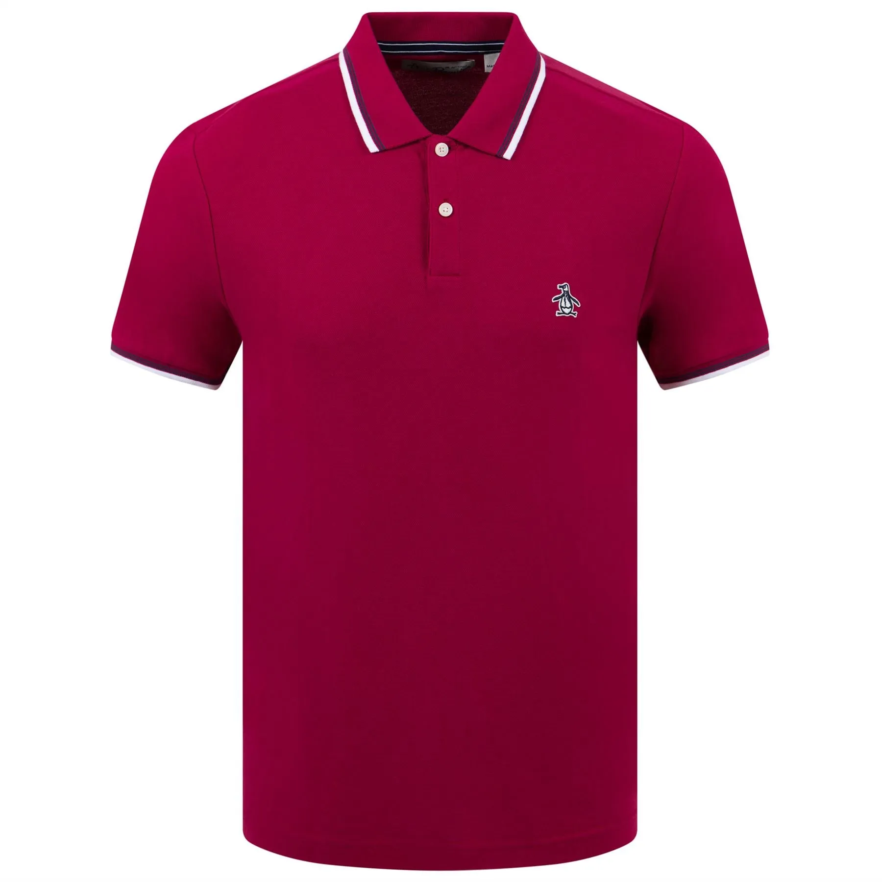 Tipped Organic Pique Polo Sangria - SS23