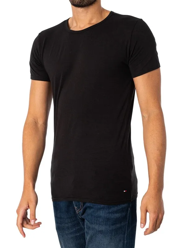 Tommy Hilfiger 3 Pack Premium Essentials T-Shirts - Black