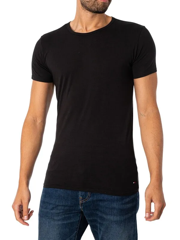 Tommy Hilfiger 3 Pack Premium Essentials T-Shirts - Black