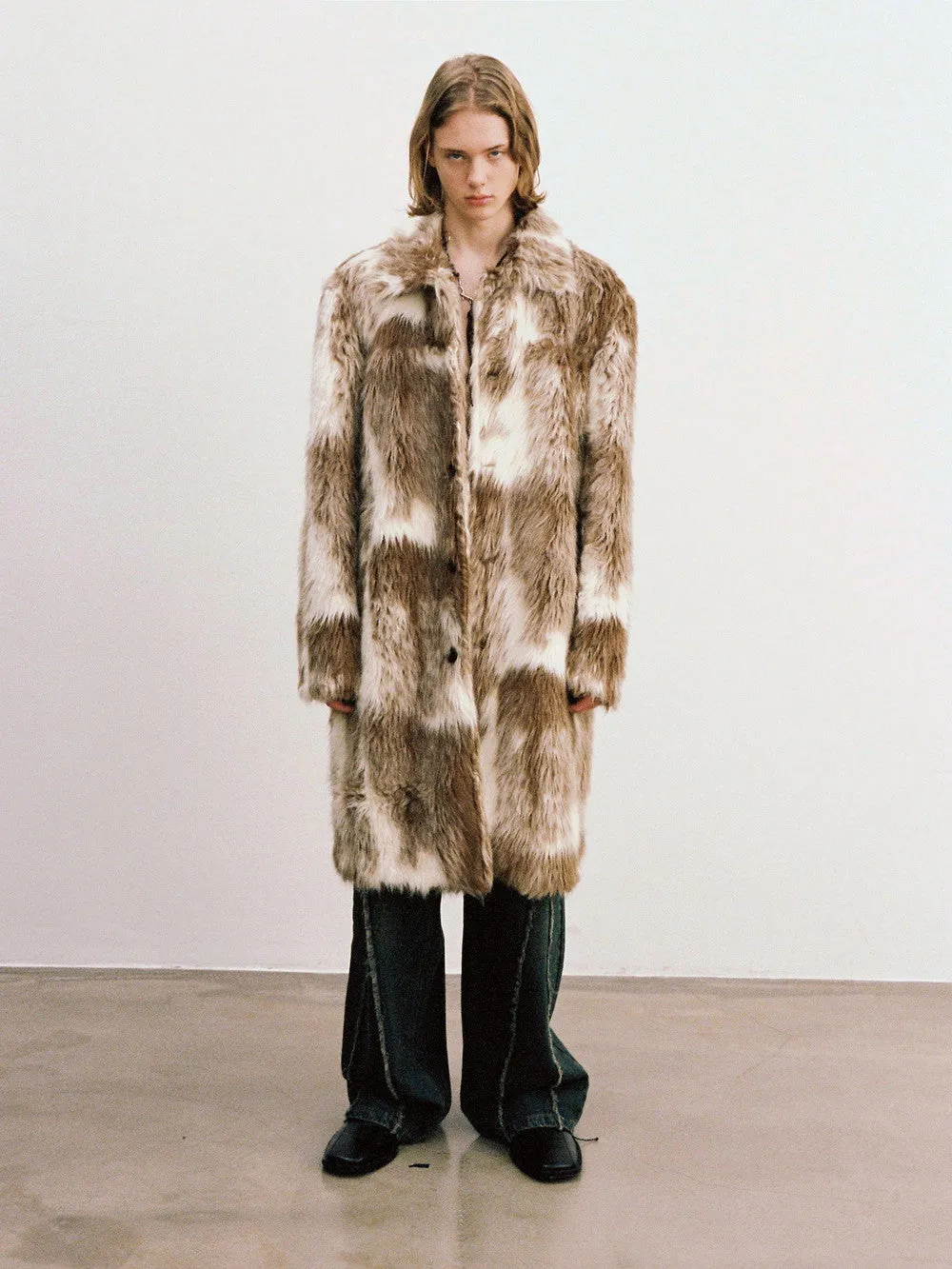 Unisex Fluffily Long Warm Wool Oversize Boa-Coat