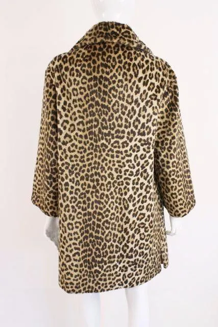 Vintage 60's KILIMANJARO Faux Leopard Fur Coat