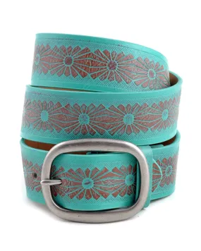 Vintage Floral Turquoise Belt