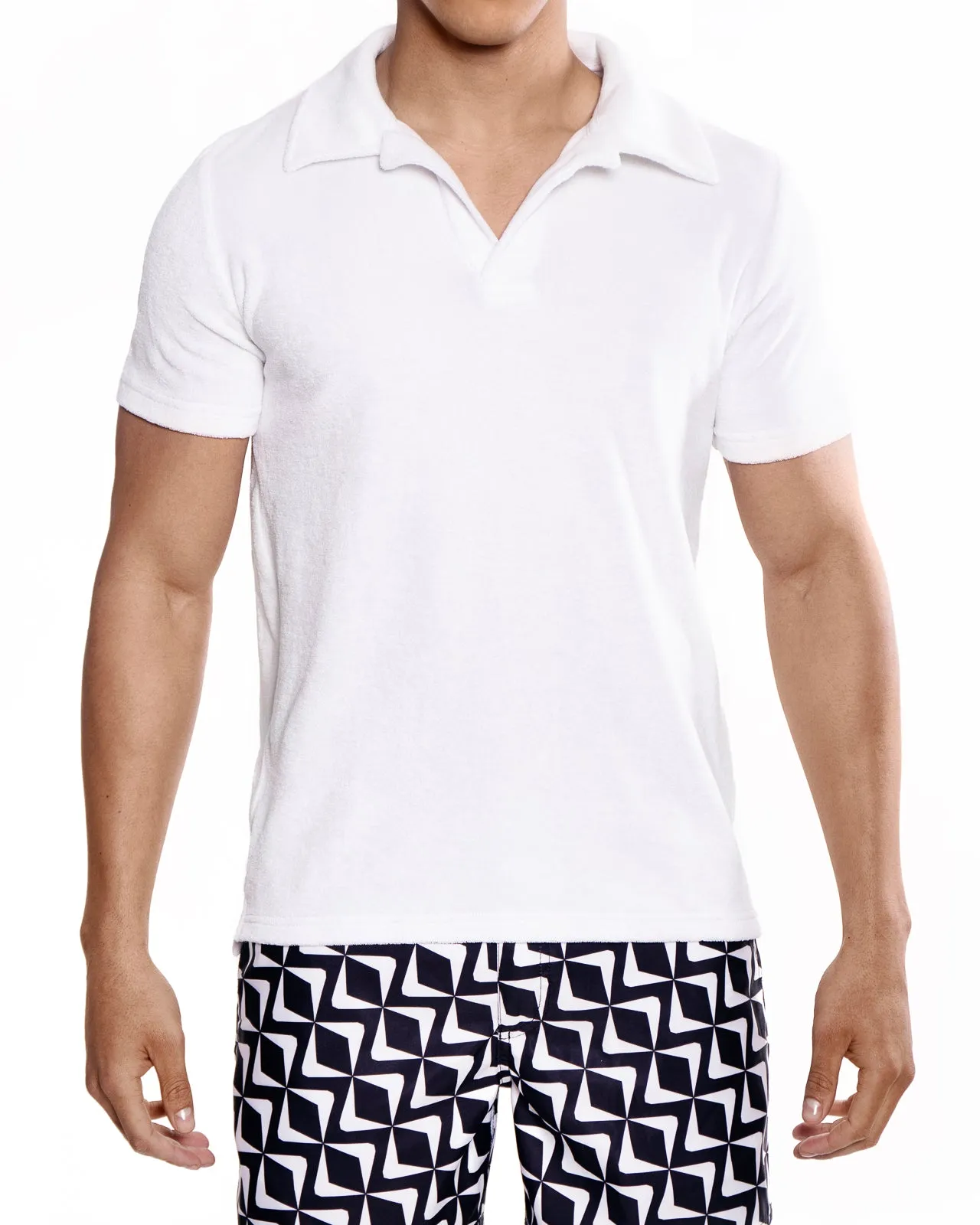 White Riviera Terry Polo