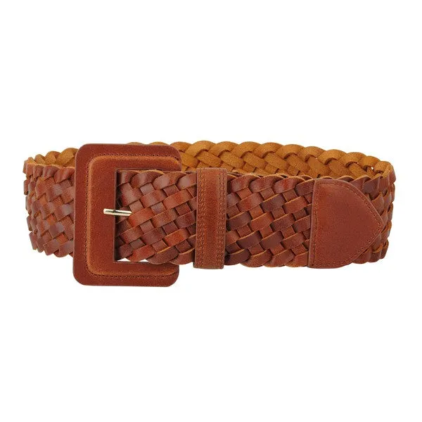 Wide Classic Woven Leather Belt