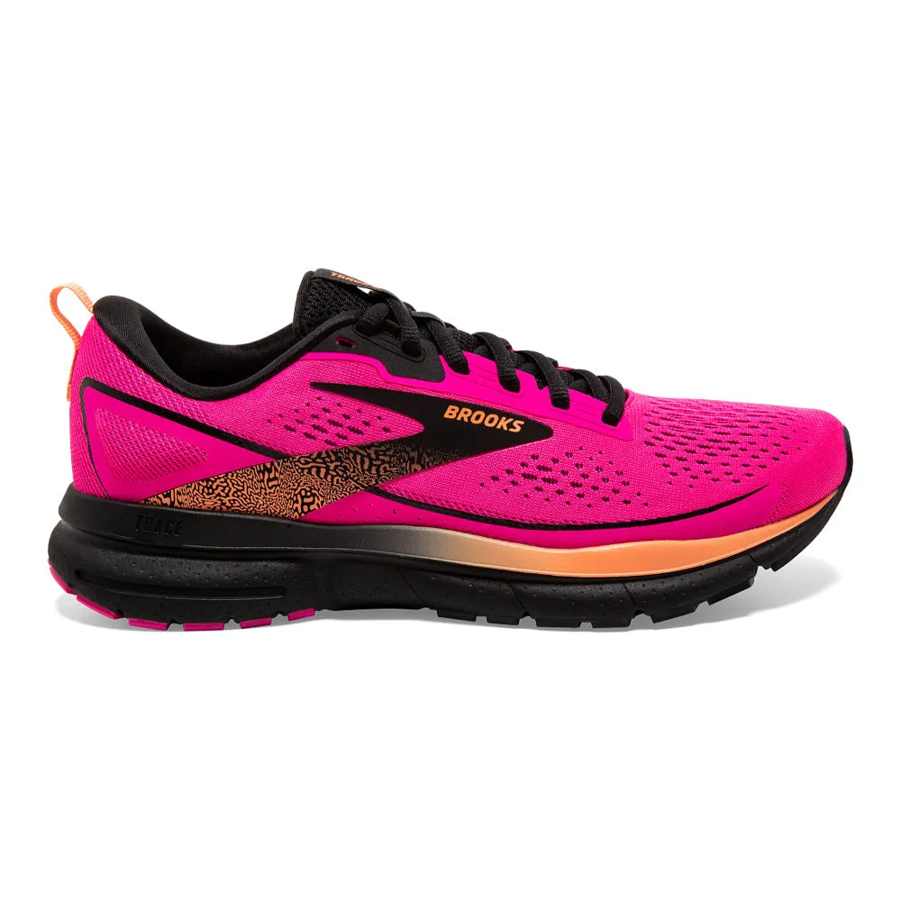 Women's Brooks Trace 3, Pink Glo/Black/Orange, 6 B Medium