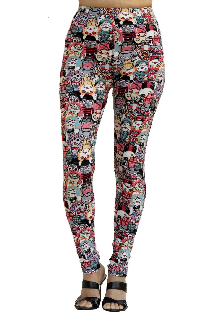 Women's Regular Character Monsters with Funny and Unique Pattern Leggings