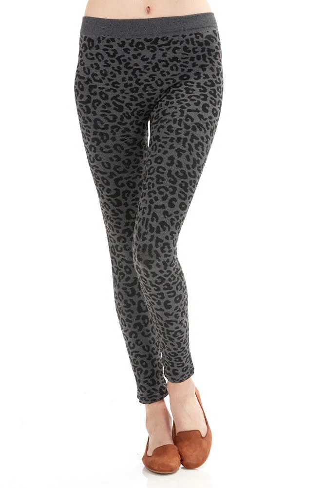 Women's Regular Leopard Fleece Leggings