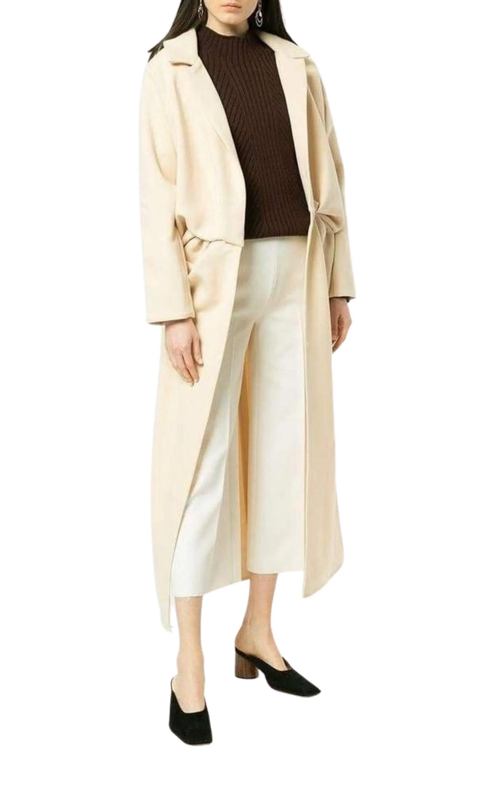 Wrap Front Long Coat