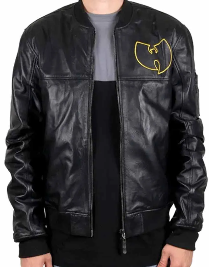 Wu Tang Bomber Leather Jacket | Wu-Tang Black Jacket | Ujacket.com