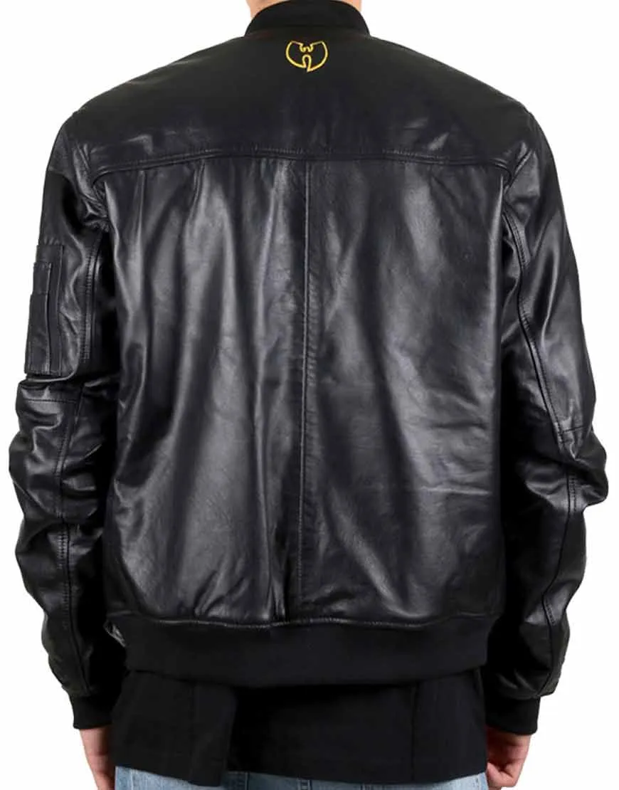 Wu Tang Bomber Leather Jacket | Wu-Tang Black Jacket | Ujacket.com