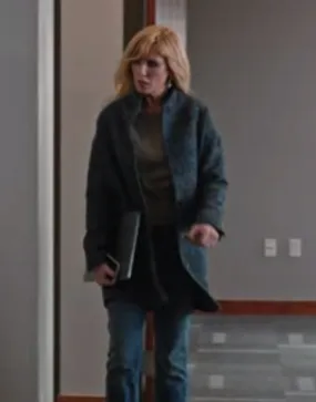 Yellowstone S04 Kelly Reilly Black Tweed Coat | Beth Dutton Tweed Coat