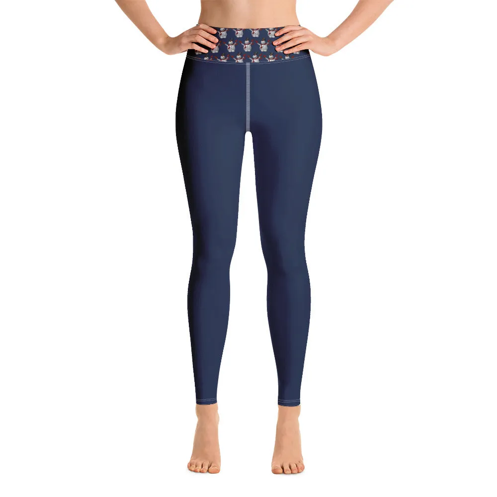 Yoga Leggings Snowman Navy