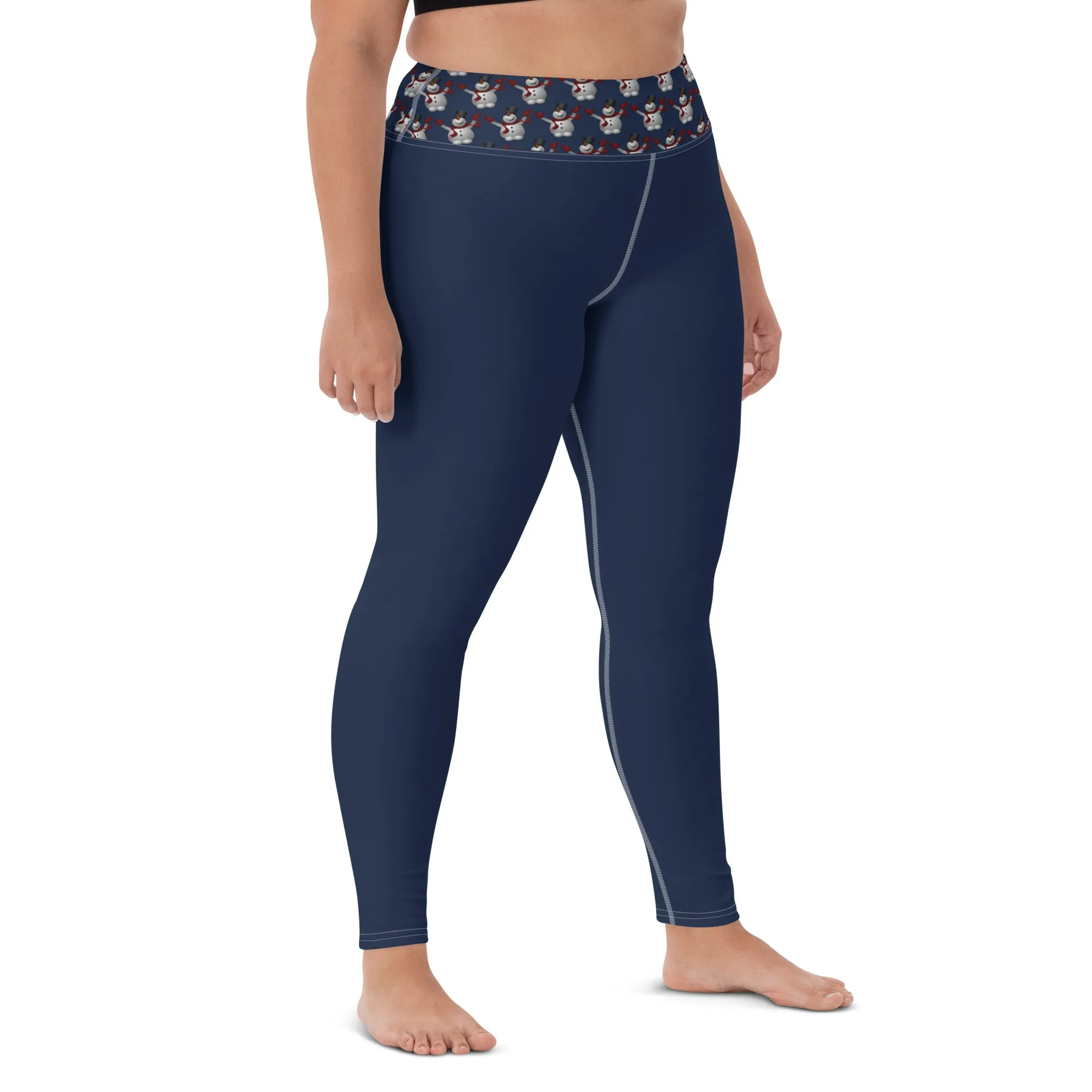 Yoga Leggings Snowman Navy