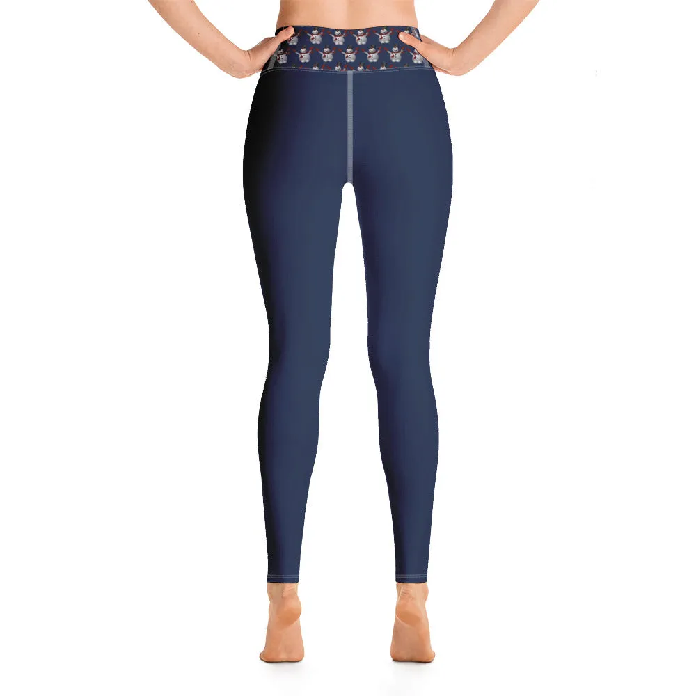 Yoga Leggings Snowman Navy