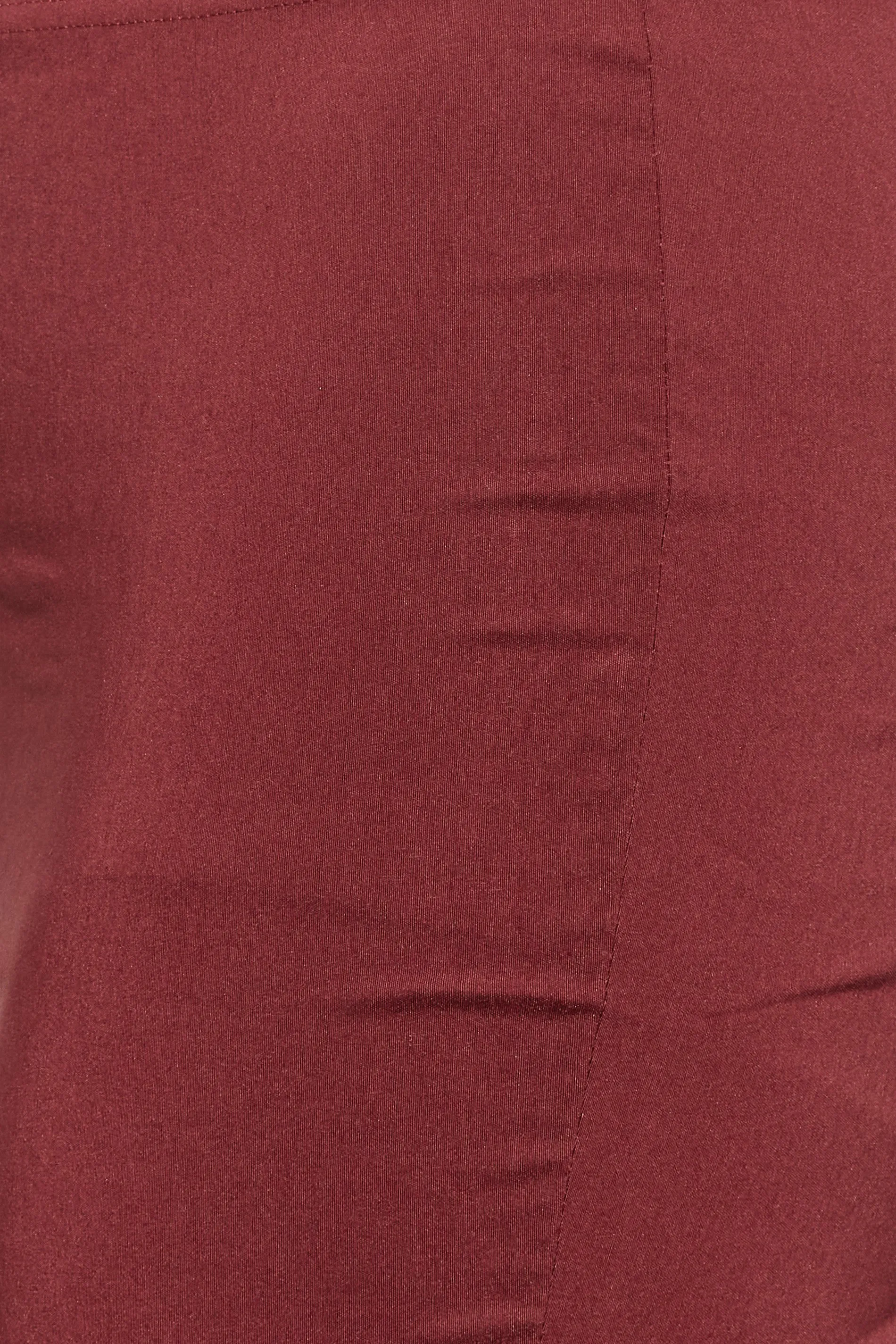 YOURS Curve Burgundy Red Stretch Bengaline Slim Leg Trousers