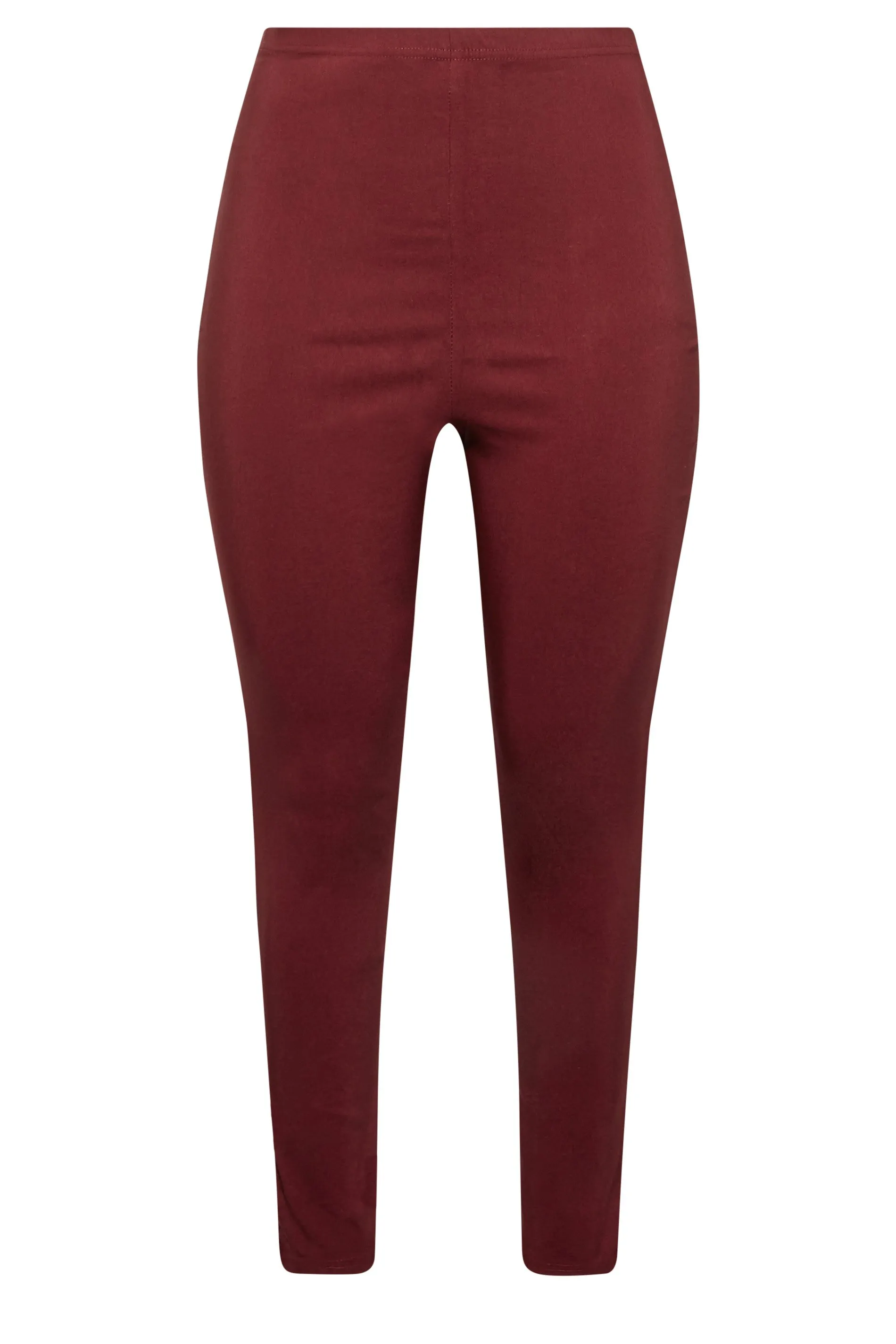 YOURS Curve Burgundy Red Stretch Bengaline Slim Leg Trousers