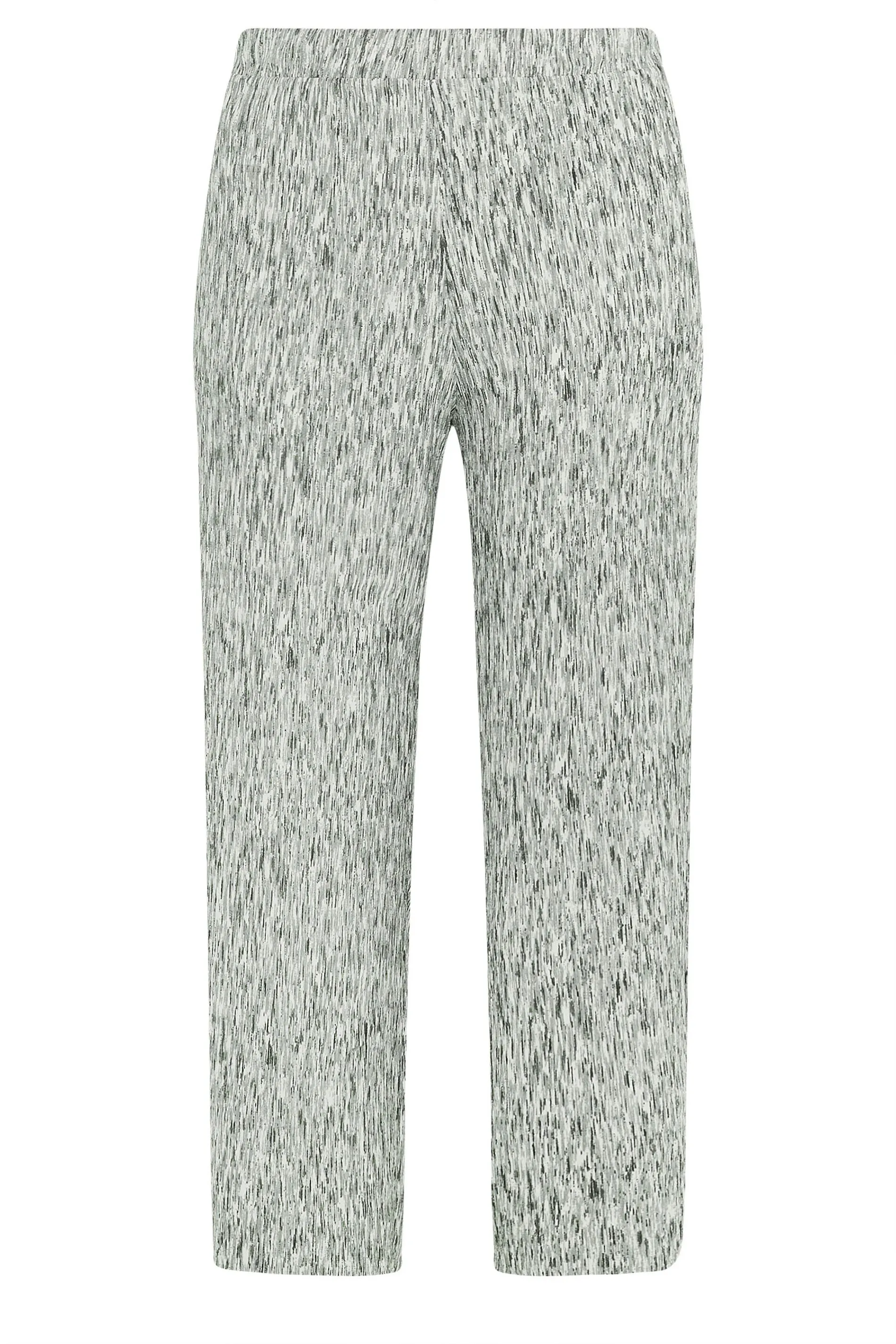 YOURS Curve Grey Abstract Print Textured Wide Leg Trousers