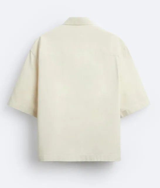 ZARA  |Plain Cotton Short Sleeves Shirts